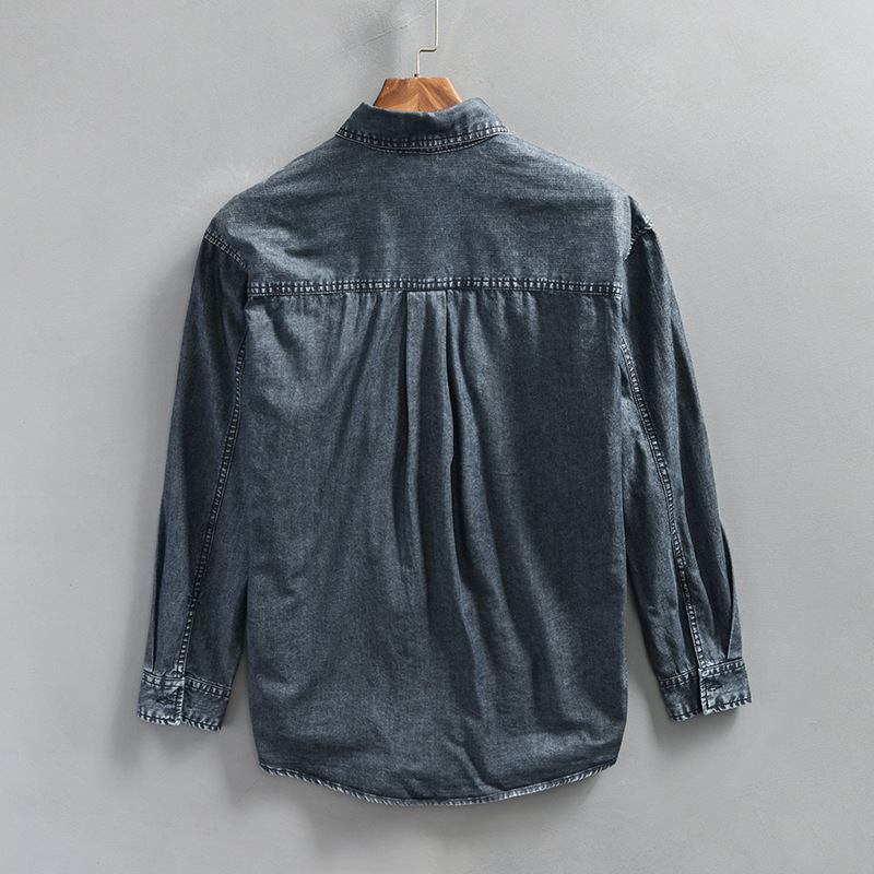 Denim Shirt — Washed Pocket Front — Detail view 2