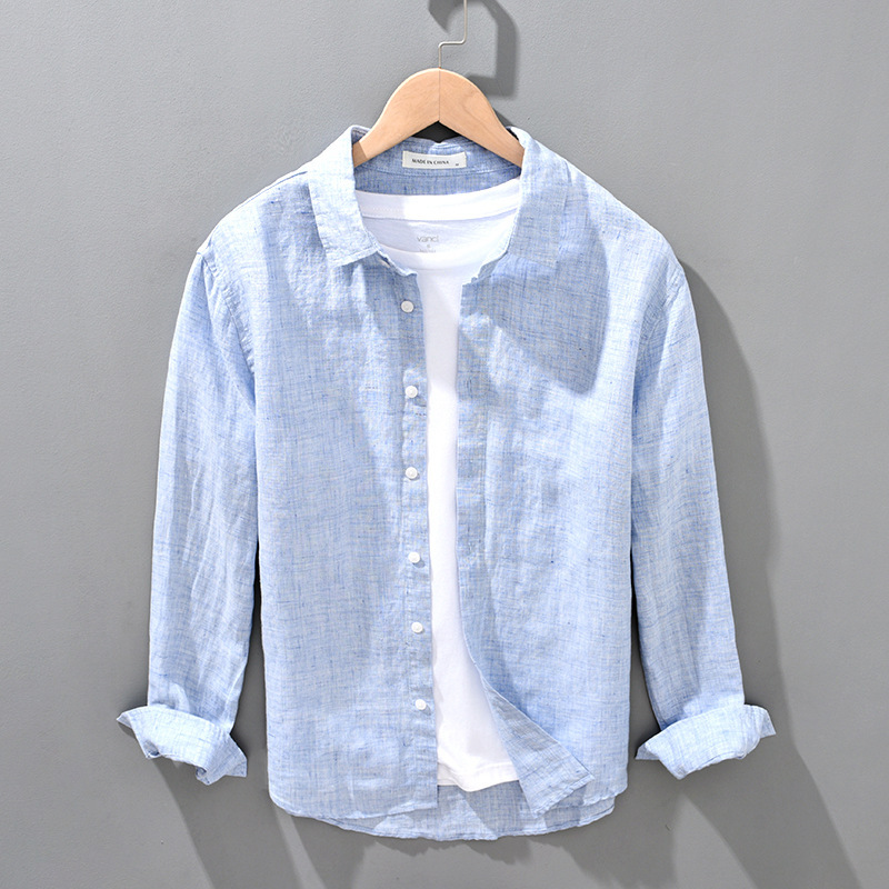 Linen Shirt — Easy Long Sleeve — Detail view 2