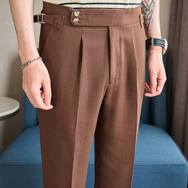 Straight-Leg Pants — Pleated Texture — Product view