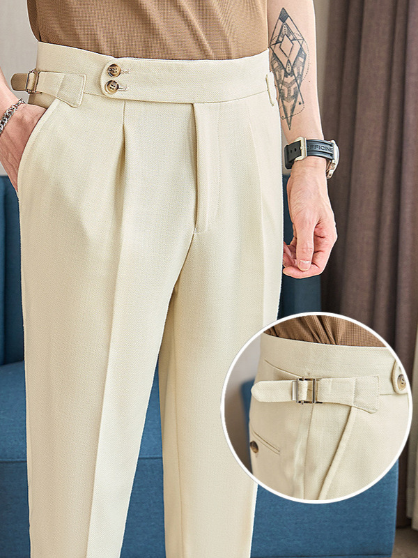 Straight-Leg Pants — Pleated Texture — Detail view 3